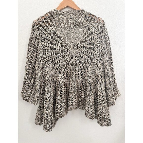 Ruby Rd Loose Knit Sweater W Gold Metallic Threading Sz L Unique Cottagecore - Picture 7 of 9